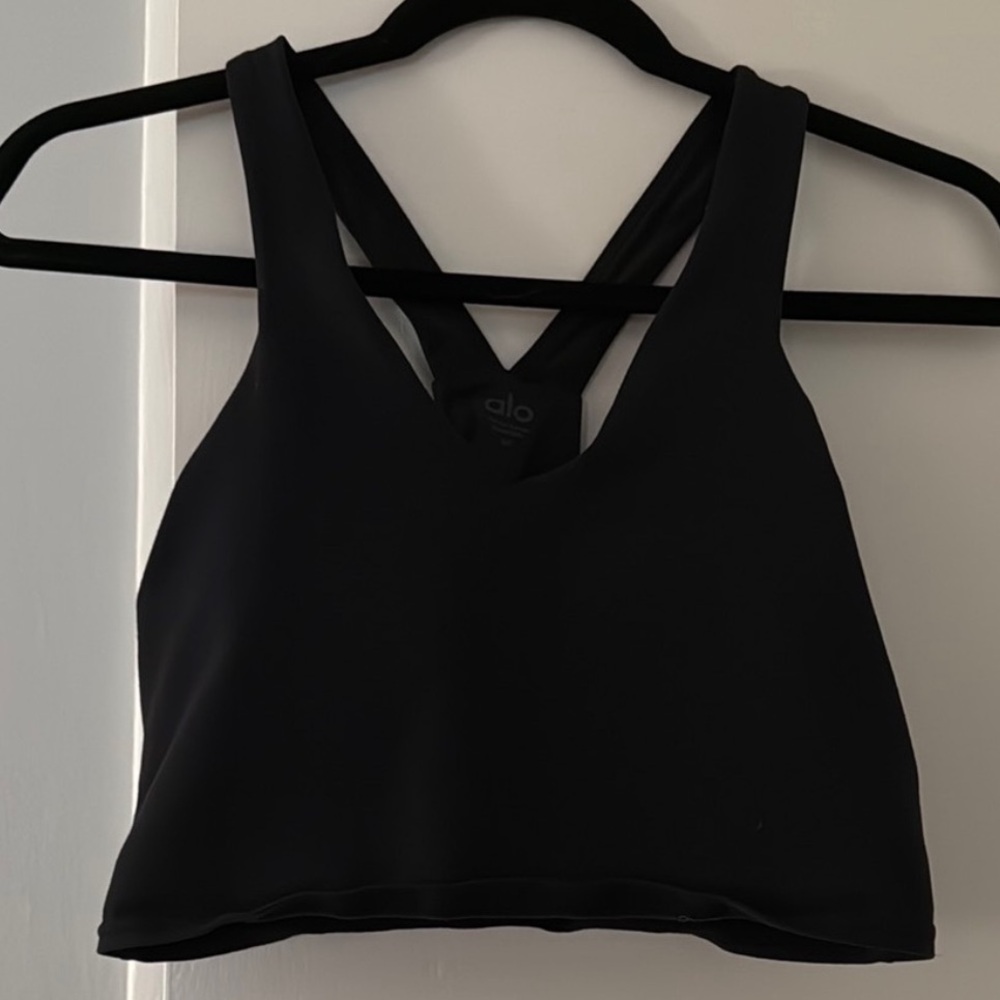ALO Yoga Black Crop/built in shelf bra